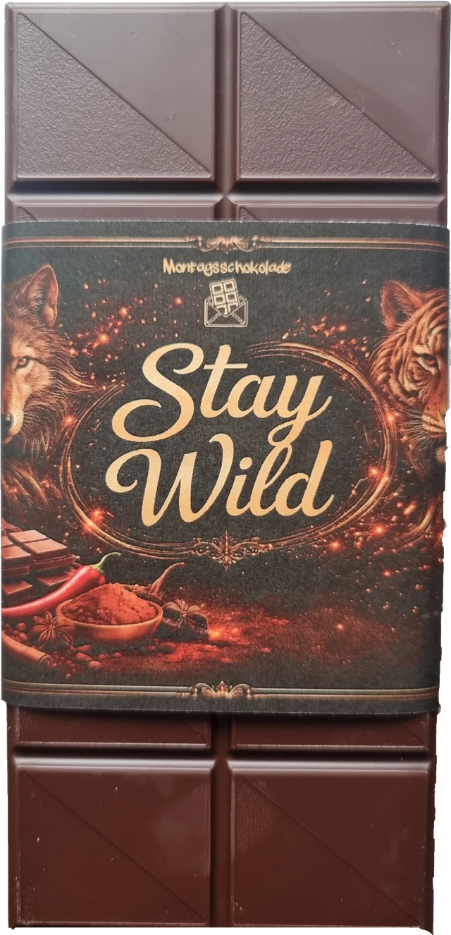 Stay Wild – Edelbitterschokolade mit Chili